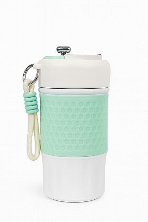 Copo Térmico Cafe Inox Portátil Com Tampa - 460ml- Com Led