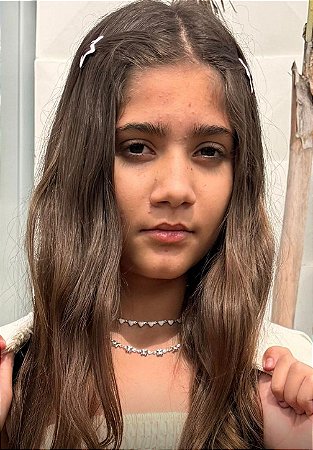 Colar Choker - Folheado E Banhada A Prata 925