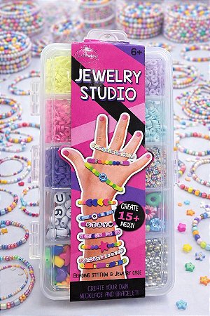 Kit de Miçangas para Pulseiras e Colares - Jewelry Studio com Maleta Organizadora - Toy Import