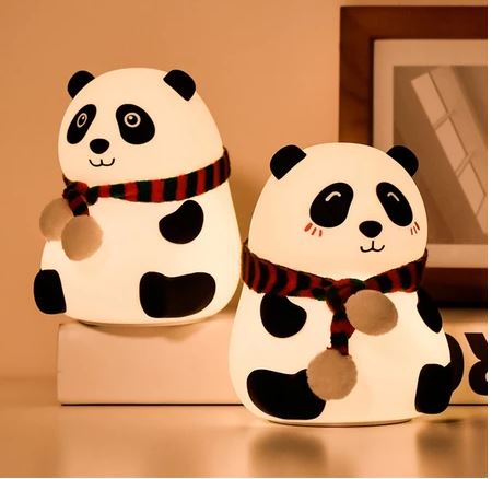 Luminária de Silicone Noturna - Sensor De Toque - Panda Fofa - Silicone - Recarregável De USB - Pamda