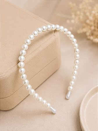 Tiara de Perolas - Arquinho com Perolas de luxo - Tiaras Delicada Feminina - Pérola Luxo - Arco Cabelo