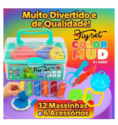 Maletas De Massinhas - 19 Peças - Massas E Acessórios Modelar - Diu Set
