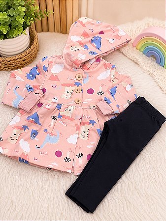 Conjunto Feminino Bebê - Abrigo Infantil Moleton - Malwee - Ref 105398