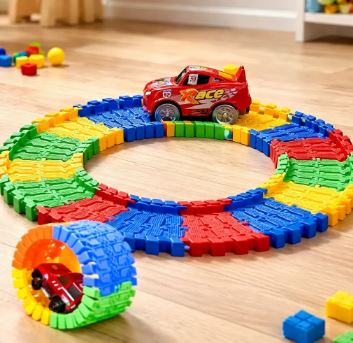 Carrinho Com Pista - Trilha P/montar Flexível - Com 1 Carro - Racing Sport