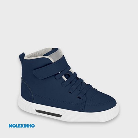 Tenis Masculino Infantil Cano Medio em Napa Molekinho -Marinho Ref 2136.271
