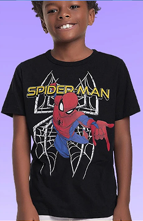 Fakini Kids - Camiseta Spider-Man Preto - Ref 102402650
