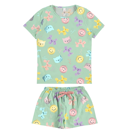 Pijama Infantil Menina Estampado Brilha No Escuro Em Algodão Verde -  Malwee Kids - Ref 126316