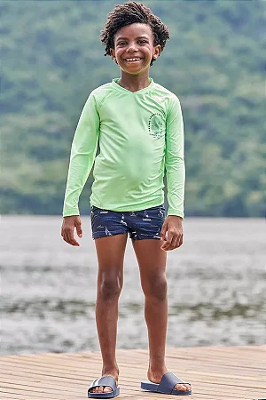Conjunto de Camiseta e Sunga em Malha UV Dry com Proteção UV 50+ - Ref 77624 - LucBoo