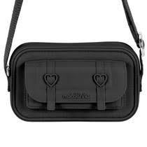 Bolsa Molekinha Meninas Casual Transversal Coração Preto - Ref 20060.2