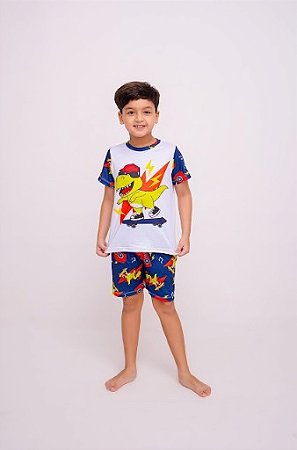 Pijama Masculino Infantil Dinossauro MC Colora