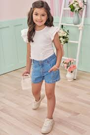 Shorts em Jeans Bellini com Elastano Ref - 74786 Infanti