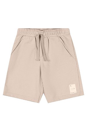 Bermuda Masculina Infantil Neutra Básica - Short Moletinho - Coloritta - Nude - Ref 74299