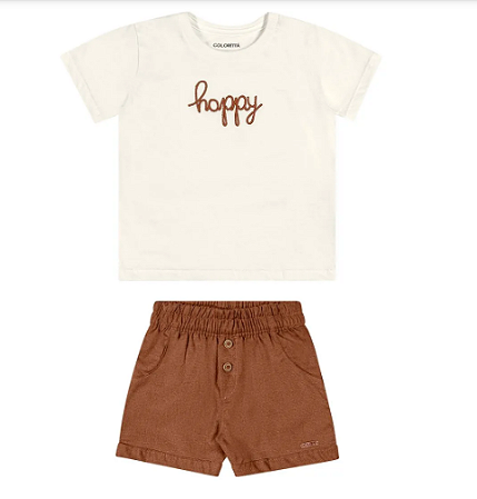 Conjunto Bebê Menino Curto Com Bordado - Colorittá - Ref 70155