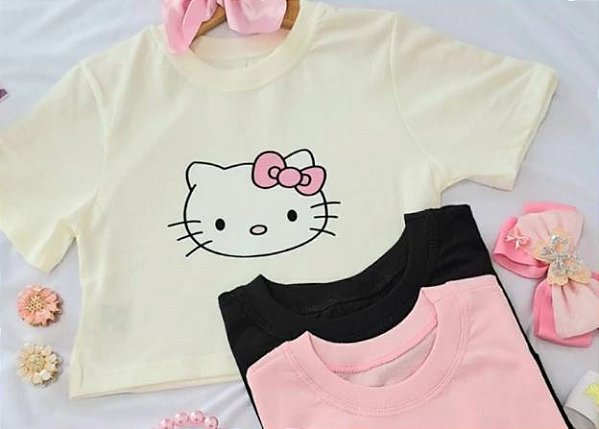 Blusa Croped Infantil Algodão - Hello Kidy - CR