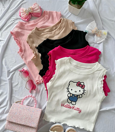 Blusa Croped Infantil Canelado Nude - Hello Kidy - CR - Nude