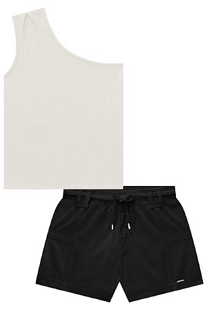 Conjunto de Blusa em Soft Line e Shorts em Sarja com Elastano - Ref 77073 Lilimoon