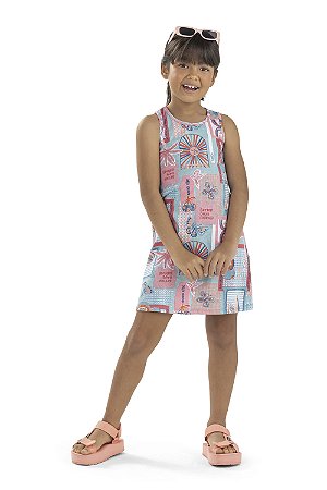 Vestido Infantil Regata Estampado Flores Elian - Ref 251841