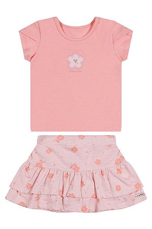 Conjunto Menina Infantil - Salmão - Colorittá - Ref 71266