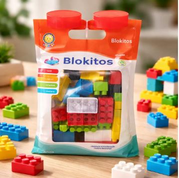 Brinquedo Educativo - Monta E Desmonta - Blocos 60 Peças - Bloco De Montar