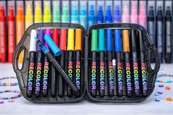 Kit 12 Canetas Acrílicas para Pintura – Marcadores Multicoloridos de - Tinta Permanente para Madeira, Tela, Pedra, Vidro, Cerâmica, Tecido, Plástico e Artesanato - Ideal para Desenhos Artísticos