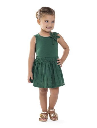 Conjunto Infantil Menina - Colorittá - Blusa e Saia Com Short - Ref 73464
