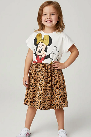Vestido Infantil Feminino - Minnie Oncinha