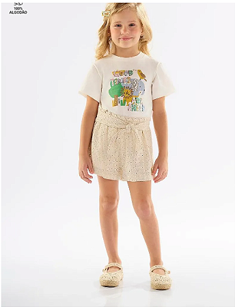 Blusa Cropped Feminina Infantil Off Estampa Bichos - ref 45717 - Up Baby