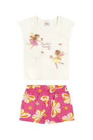 Conjunto Elian Feminino Infantil Blusa E Shorts Estampados Em Algodão - Ref 232056 - Elian