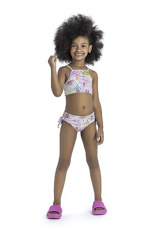Biquíni Infantil Menina Beach Estampado com Proteção UV - Elian - Ref 231952