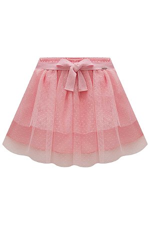 Saia em Tule Poá (com Shorts Embutido) - Ref 77011 Kukiê
