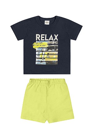 Conjunto Masculino Infantil Manga Curta Em Meia Malha - Ref 221511 - Elian
