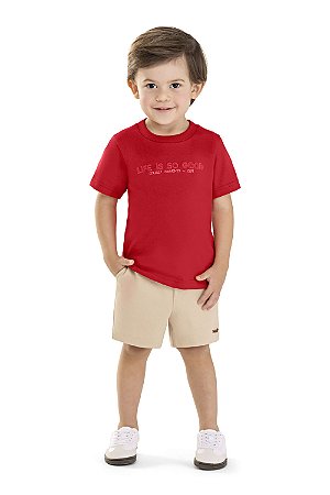 Conjunto Masculino Infantil Camiseta e Bermuda Sarja - Coloritta - Ref 72220