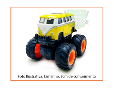 Kombi Monster Truck - Fricção 4x4 - Gira 360 Graus