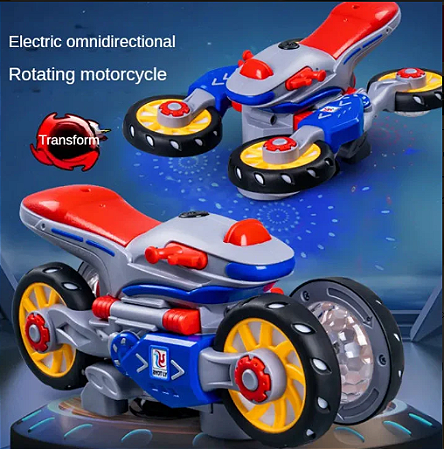 Motor parado - Motocicleta com rotação de 360° - Efeito de Relâmpago - Yjtoys