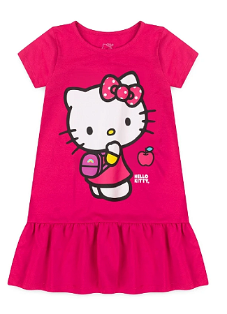 Vestido Feminino Infantil  Pink Mochila - Hello Kitty
