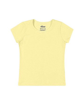 Blusa Feminina Infantil Manga Curta e Gola Redonda Elian -Amarelo REF50030