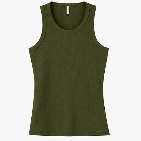 Blusa Regata Nadador Canelada - Adulto Feminina - Malha Canelada - Marialicia - Ref 52267