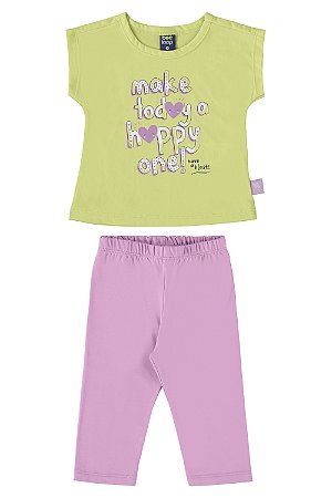 Conjunto Feminino Infantil Manga Curta Cotton - Ref 17996 - Bee Loop