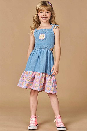 Vestido em Jeans Teca - Ref 77638 Kukiê