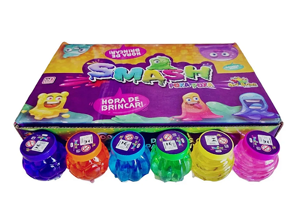 Smash Slime - Coloridas Pote 60 G - Massinha Puxa-Puxa - Sortida Color