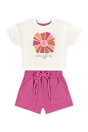 Conjunto Blusa Malha E Short Moletinho - Ref 34179 Quimby