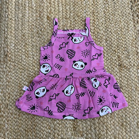 Vestido Body Regata Bebê Pamda Pink - Bolha de sabão