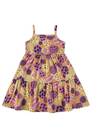Vestido Infantil Alças Em Meia Malha Estampado - Ref 18012 - Bee Loop