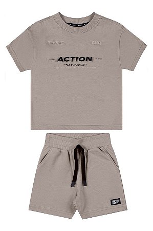 Conjunto Masculino - Camiseta em Meia Malha e Bermuda em Molecotton - Coloritta - Ref 72295