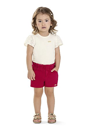 Blusa Feminina Infantil Malha e Detalhe Na Manga - Ref 73343 - Coloritta