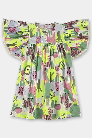 Vestido Infantil Happy Safari em Meia Malha (Bege) - Ref 45493 Up Baby