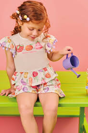 Conjunto de Bata e Shorts em Malha Fresh - Ref 77283 Kukiê