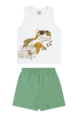 Conjunto Masculino Infantil  Camiseta Regata e  Bermuda Moletinho - Elian - Ref 221616