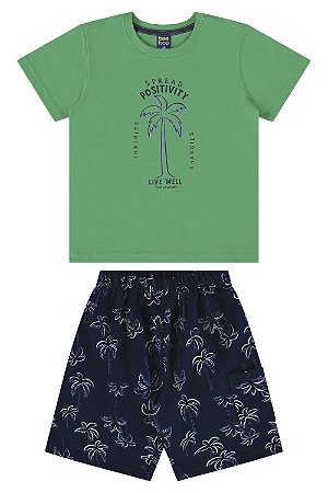 Conjunto Masculino Infantil Estampa Coqueiro - Ref 18049 - Quimby