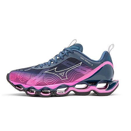 Tenis Mizuno Wave Prophecy X Azul Rosa Feminino Tontri Esportes